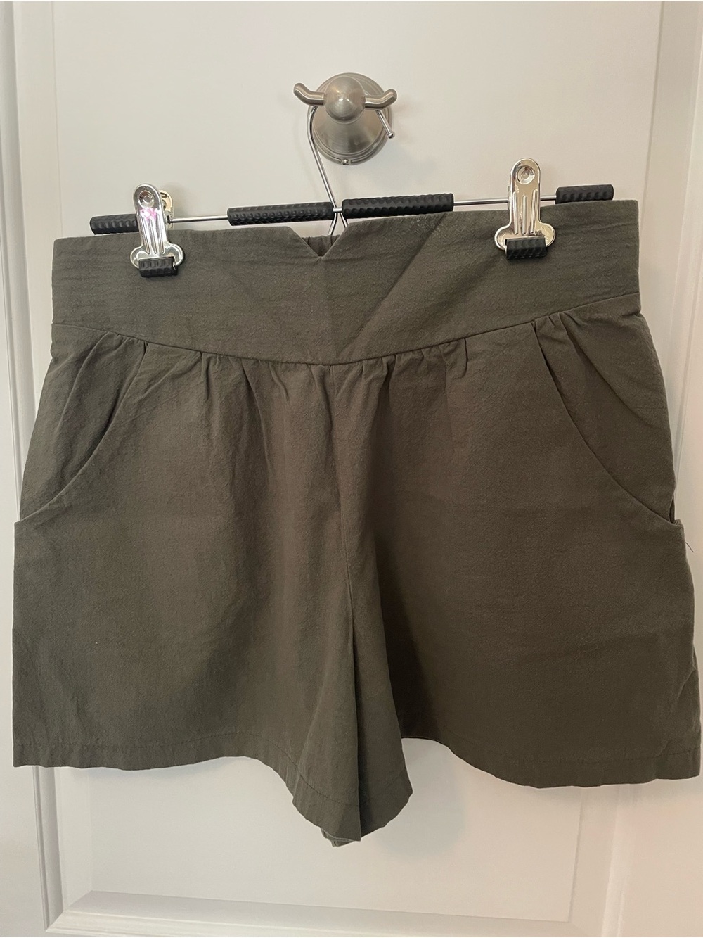 High-Waist Olive Green Women’s Shorts